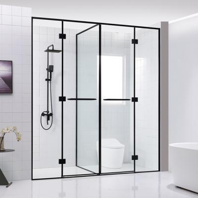 China Modern folding framelsee bathroom black ustome height shower door for sale