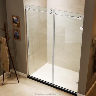 China Quiet Operation Modern Style Bright Chrome Finished Shower Screen for sale