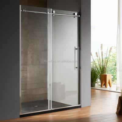 China 304 Stainless Steel Hardware Frameless Sliding Cheap Frameless Shower Door for sale