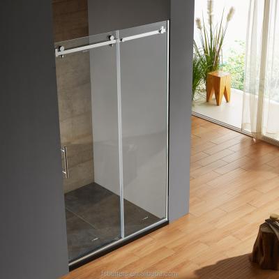 China 1200X2000mm Reversible Alcove Roller Sliding Bath Shower Door In Chrome for sale