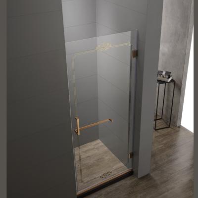 China Modern folding frameless rose-golding shower cabin for sale