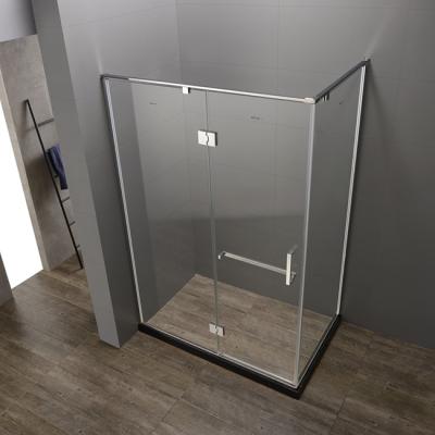 China Modern Simple Flat Hinge 3 Tempered Glass Frameless Shower Room for sale