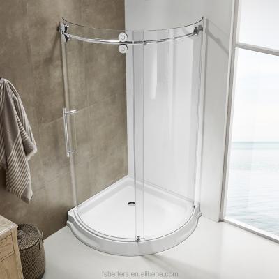 China With Frame Large Scrolls Curved 10mm Glass Shower Enclosures With Acrylic Tray for sale