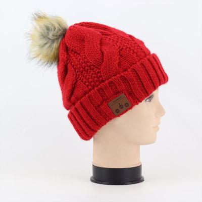 China Wireless Joint Patent Music Beanie Custom Logo Slouchy Knit Plain Winter Beanie Hat for sale