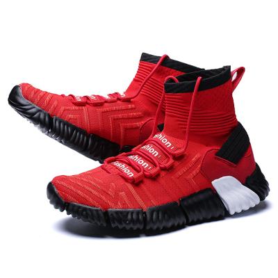 China Breathable Comfort New Promotion Leisure Knitted Upper Sport Shoes For Man for sale