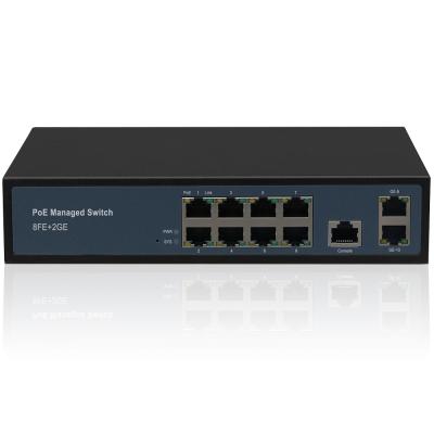 China Poe IP Camera 8fe+2ge Managed Poe Switch (POE0820M) for sale