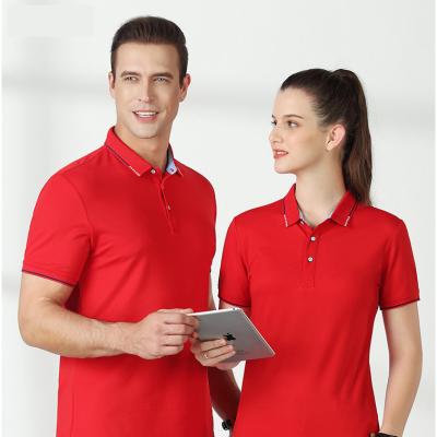 China Anti-Wrinkle Summer Cotton Workwear Custom Printed Logo Lapel Cotton Short Sleeve Polo Shirt for sale