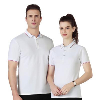 China Anti-wrinkle color printing custom logo print T-shirt word group workwear short sleeve corporate polo shirt for sale