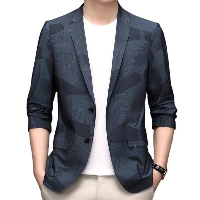 China Wholesale Custom Made Softer Slim Anti-Wrinkle Logo Business Style Seamless Tailored Man Man Casual Suits Jackets Mens Blazers for sale