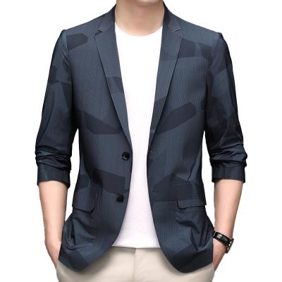 China Wholesale Custom Made Softer Slim Anti-Wrinkle Logo Business Style Seamless Tailored Man Man Casual Suits Jackets Mens Blazers for sale