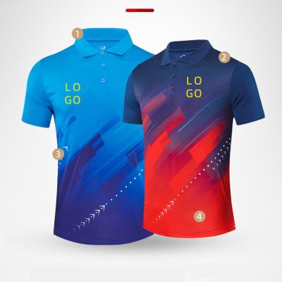 China 100% Breathable Custom Badminton Ball T-shirts Ball Shirts Polyester Quick Drying Table Tennis Apparel Tops for sale