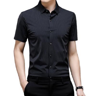 China 2022 Men's Anti-pilling Spring And Summershort Sleeved Shirt Loose Casual Korean Fashion Pleated Shirts For Men for sale