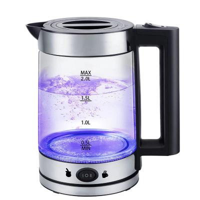 China 360 Degree Base 1.8L New Style Large Capacity Colorful Glass Water Rotation Electric Kettle for sale