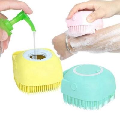 China All Natural New Silicone Bath Brush Home Massage Shampoo Brush Silicone Around Baby Bath Brush Can Fill Bathroom Liquid Ball for sale