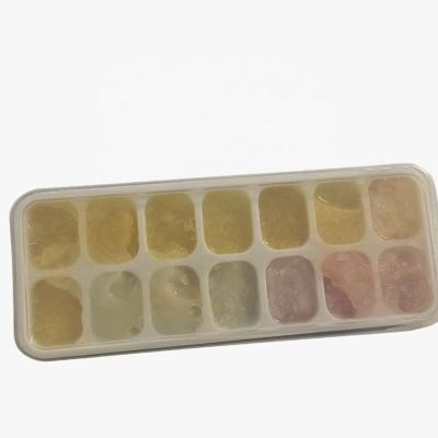 China Sustainable Easy Release Silicone 14-Ice Cube Trays Silicone Ice Cube Mold With Spill-Resistant Removable Lid for sale