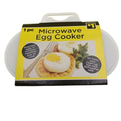 China 2 Cavity Microwave Oven Egg Poacher Breakfast Set Single Viable Easy White Egg Maker for sale