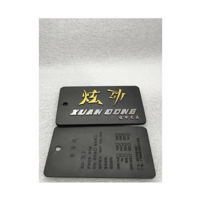 China Garment Seal Tags Maker Custom 3D Embossed Brand Name Logo Plastic Print Hang Tags String Locks for sale