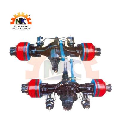 China Tandem Trailer Bogie Parts 6X4 / 6x6 Sinotruk Howo Trailer Heavy Duty Truck Double Drive Axle for sale