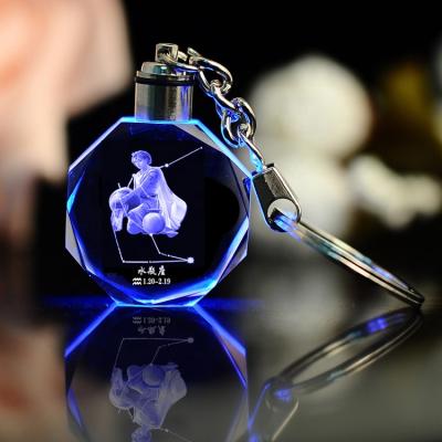 China Cheap business k9 souvenir 12 constellations customs lead custom crystal glass key chain custom crystal key chain for promotional gifts for sale