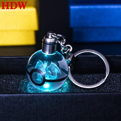 China 2021 Promotional Gift Wholesale New Arrival K9 Free Space 3D Keychain Laser Engraving Dragon Shape Crystal Ball Keychain For Games Promotional Gifts for sale