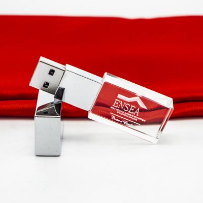 China Hot Selling Custom Design 8gb 16gb 32gb LED Promotional Custom USB Flash Drive New Pendrive Laser Pendrive Engraving 3d Logo USB 3.0 Flash Crystal Drive for sale