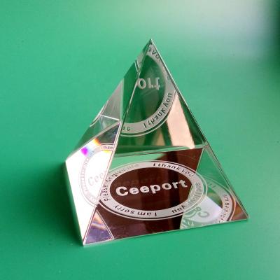 China China Gift Wholesale Religious Egypt K9 Laser Engraving Crystal Pyramid for sale