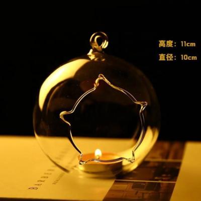 China Romantic Crystal Glass Candlestick Hanging Candle Holder Home Decor Wedding Dinner Decor For Wedding Decoration for sale