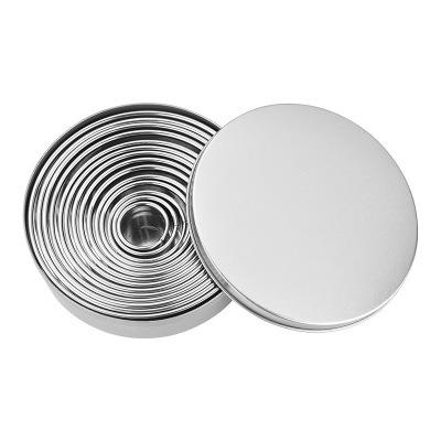 China 14pcs Round Stainless Steel Tool Kit Sustainable Baking Circle Round Stainless Steel Baking Ring Mold for sale