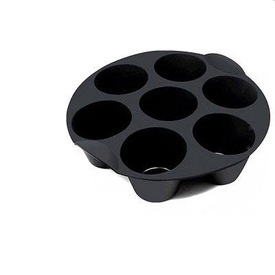 China RV Air Fryer Accessories For 3.5-5.8L Carbon Steel 7 Hole Roll Pan Cake Mold Cake Basket for sale