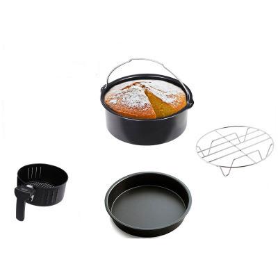 China RV 7 Inch 3 Piece Basket Pan Grill Baking Pizza Set For Air Fryer Accessories 3.0-5.8QT for sale