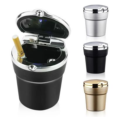 China Morden Luxury Universal Car Ashtray With Led Lights With Cover Creative Personality Covered Car Inside The Multi-function Car Ashtray Supplies for sale