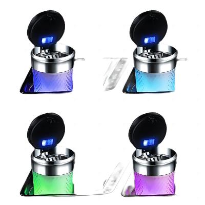 China New China-Chic Wholesale Led lamp car ashtray custom LOGO colorful luminous plastic car ashtray for sale