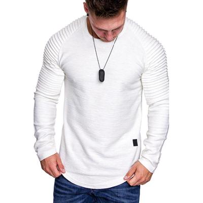 China Breathable Monochrome Polyester T-shirt Men's Long Sleeve O-Neck Shirts Luxury Men's T-Shirt for sale