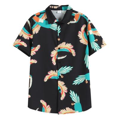 China Hawaiian Shirt Summer Beach Pattern Vacation Lapel Street Digital Printing Short Sleeve Casual Loose Japanese Cool Tops Anti-wrinkle New for sale