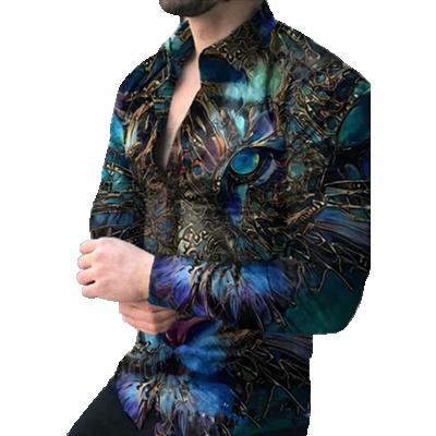 China Brand New Anti-pilling Casual Shirts Flower Custom Style Mens T-shirt Mens Shirts Man Shirt Factory for sale