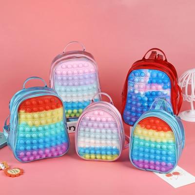 China Relieve stress hot selling baby school bags jumping person bubble girls pencil case boys fidget school bag sets other backpacks for sale