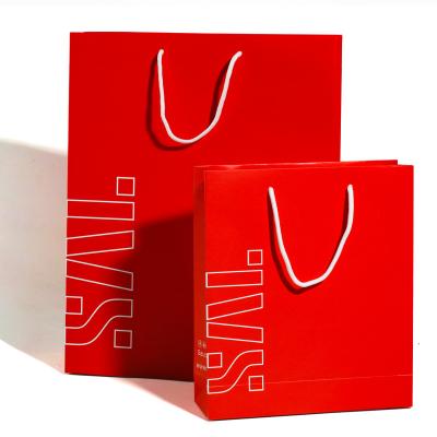 Κίνα Wholesale Luxury Red Shoes Clothes Packing Paper Bags Printed Custom Logo Clothing Shopping Gift Jewelry Packaging Paper Bag προς πώληση