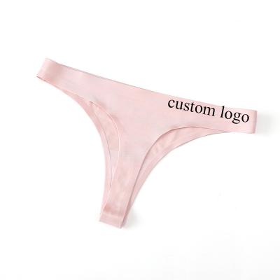 China Wholesale Breathable Seamless Underwear Striped Fabric Customize Thong Women's Sexy Women's Low Rise Tanga Panties for sale