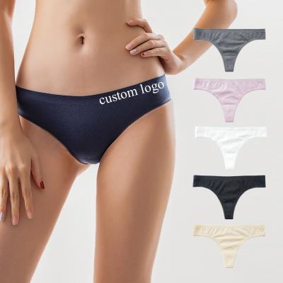 China Women's Breathable Sexy G-String Girls Teens Girls Underwear Youth Thongs - Designer Custom LOGO Printed Seamless Panties String Thong for sale