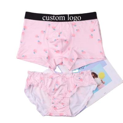 China Breathable Couples Underwear Men Boxer Shorts And Women Briefs Couple's Underwear for sale