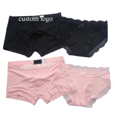 China Breathable Couples Underwear Men Boxer Shorts And Women Briefs Couple's Underwear for sale