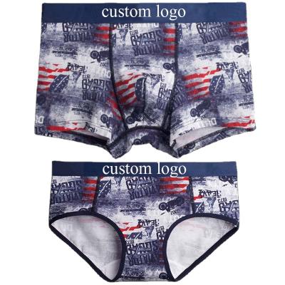 China Breathable Couples Underwear Men Boxer Shorts And Women Briefs Couple's Underwear for sale