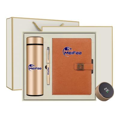 China Agriculture business promotion gift set custom logo to send customers business gifts custom mug thermos mug notebook gift box packages for sale