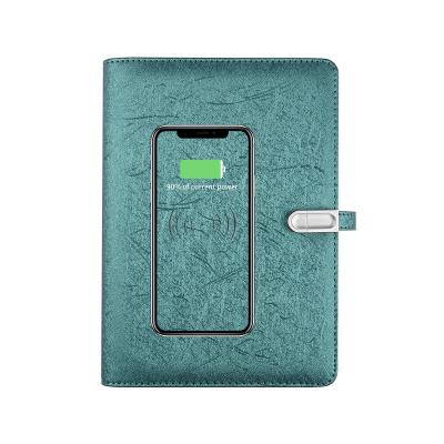 China Wireless Agriculture Business A5 Binder Charger Notepad Agenda Notebook Diary with Powerbank and USB Flash Drive for sale