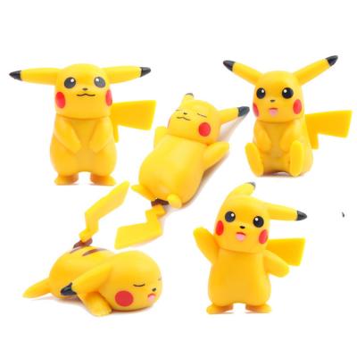 China PVC 5Pcs Set Push Monday Pika Chu Roles Action Numbers High Quality PVC Mini Toys for sale