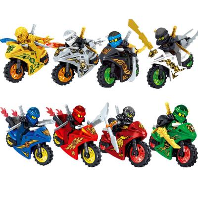 China 8Pcs Building Toy Set Ninja Go Block Mini Figure Toys With Motorcycles for sale