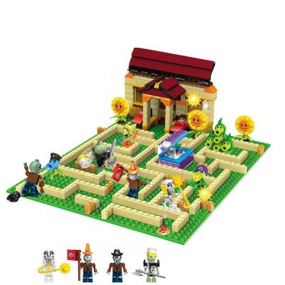 China Garden Construction Toy Plants vs. Zombies Maze Building Blocks Mini Figure Toys 385Pcs Set YG75009 for sale