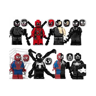 China Building Toy Hot Sales 8Pcs Set XP071-078 Spiderman Block Mini Figure Toys Building Blocks Set for sale