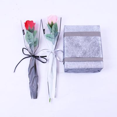 China Creative Simple Plastic Colored Gradient Color Simple Plastic Rose Packaging Bag Flower Opp Production Branch for sale