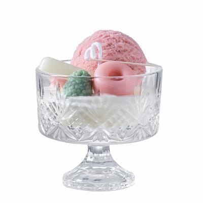 China Glass Cup Ice Cream Gift Decoration Air Freshener Fragrance Vouchers Aromatherapy Scented Candles Cheap Soporific Smokeless Scented Ritual Candles Wedding for sale